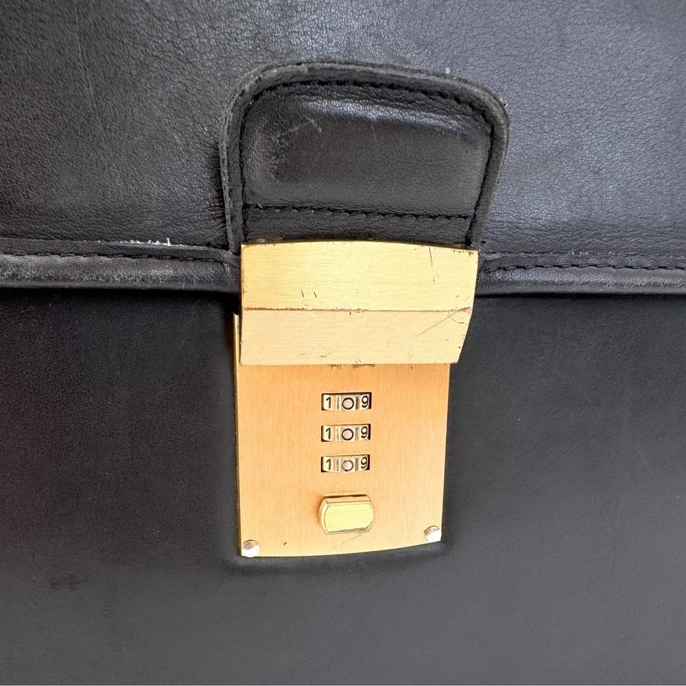 Coach Diplomat Briefcase No. 5353 Black Glove Leather Combination Lock 1998